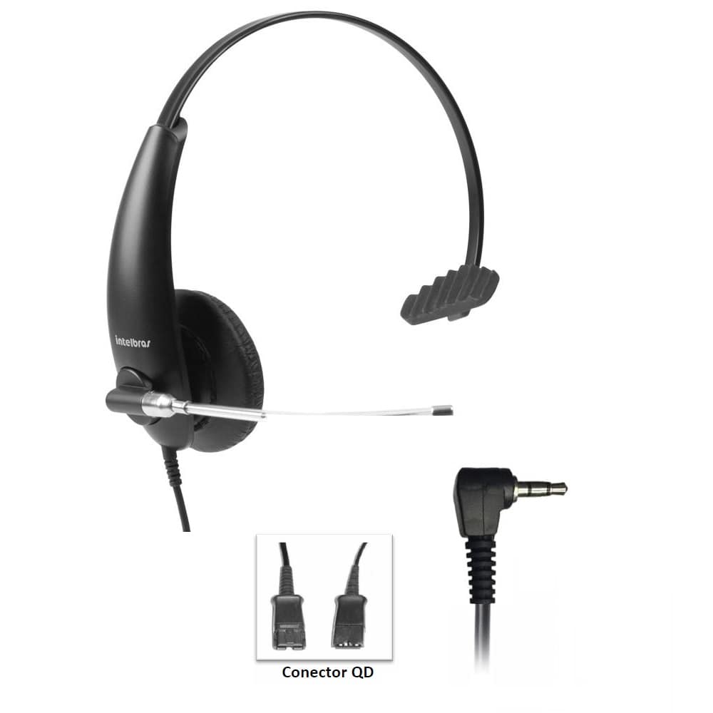 Headset Intelbras THS 50 QD com Plug P1 para Telefone sem Fio