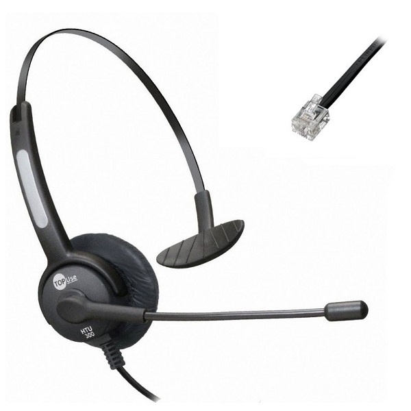 Headset HTU300 RJ microfone flexivel Top-Use