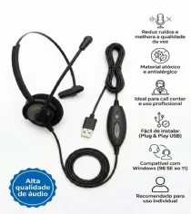 Headset USB DH-60 Zox com headset HZ-30